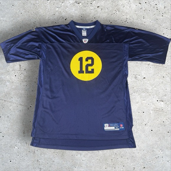 Aaron Rodgers Green Bay‎ Packers Throwback Navy Jersey Size XL NFL Blue - Picture 1 of 5